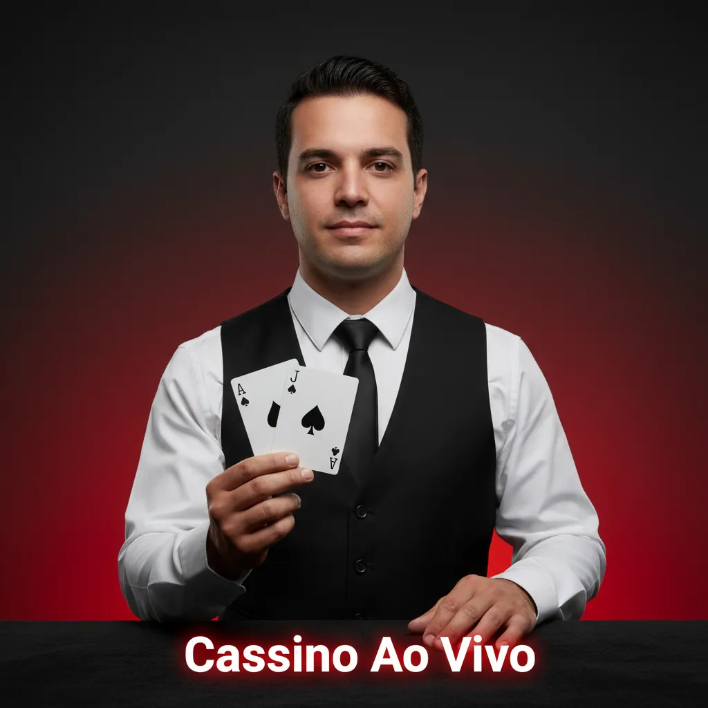 Cassino ao vivo com crupiê por streaming; jogos: Roleta, Blackjack, Bacará, Game Shows e Poker.