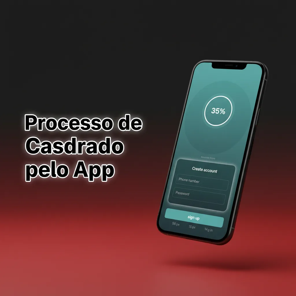 Ilustração de smartphone mostrando passos de cadastro no app MMAbet: criar conta, dados, verificação KYC e depósito inicial.